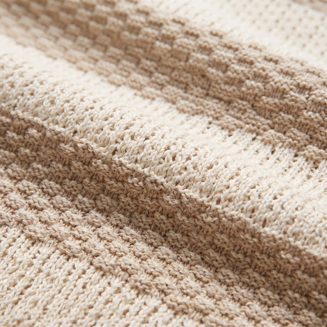 Men’s Textured Crochet Knit Polo Shirt