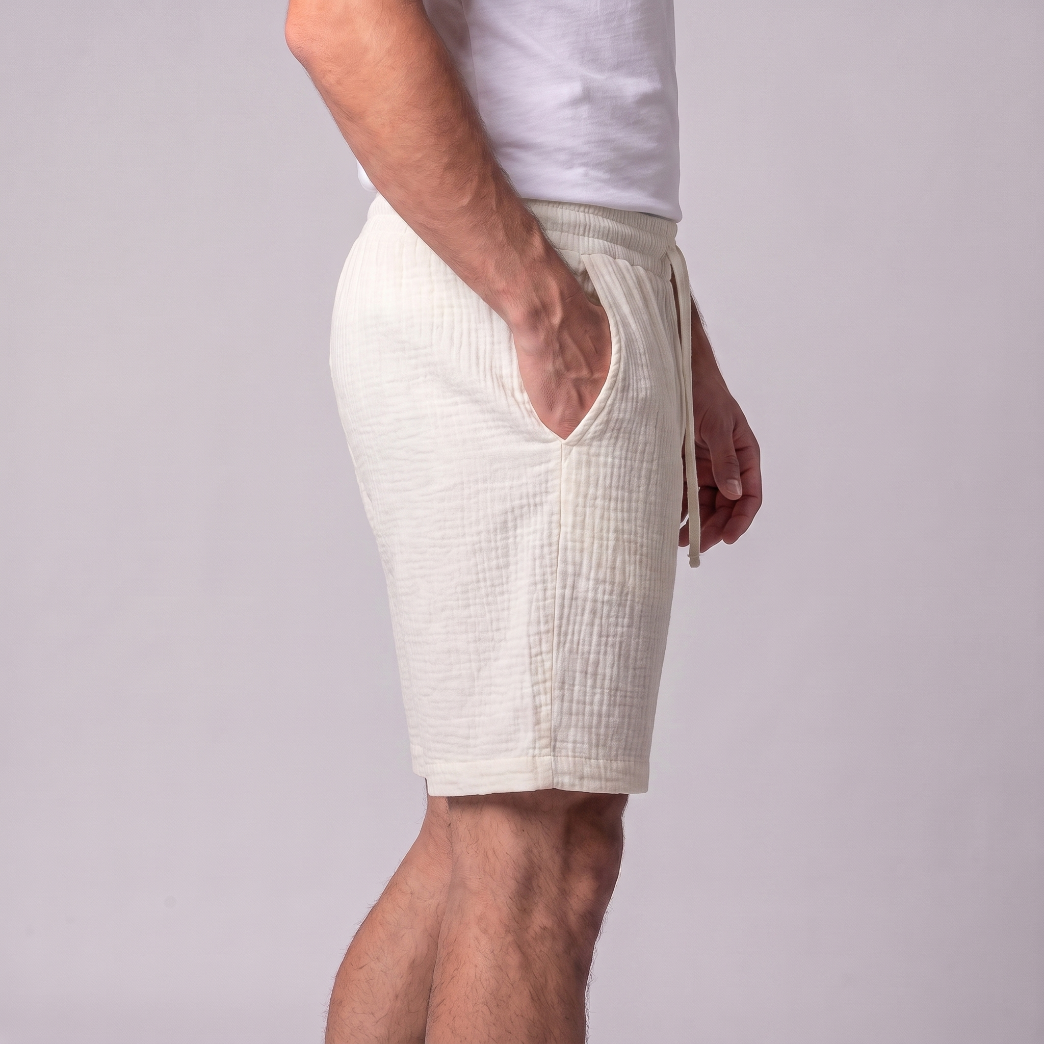 Men's Textured Drawstring Shorts