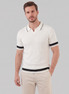 Men's Textured Knit Contrast Trim Polo Shirt