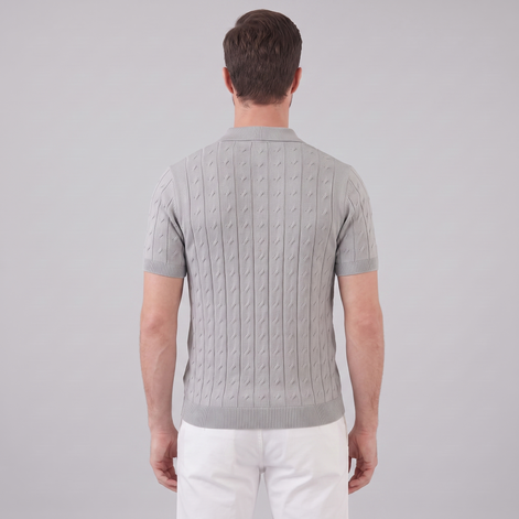 Men's Textured Knit Polo Shirt