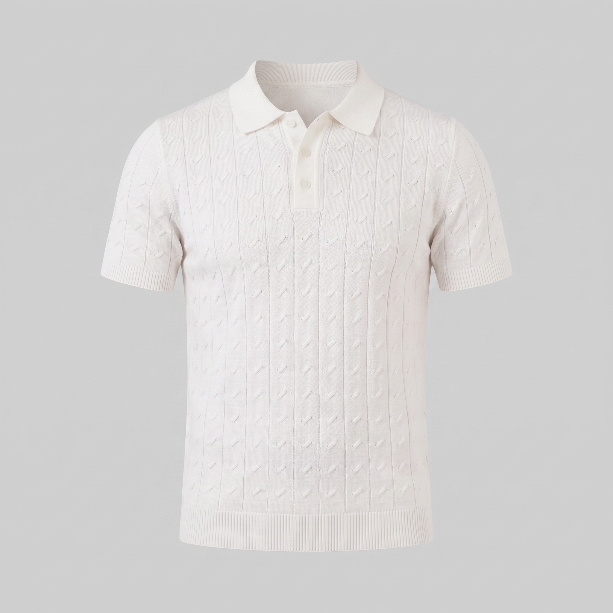 Men's Textured Knit Polo Shirt