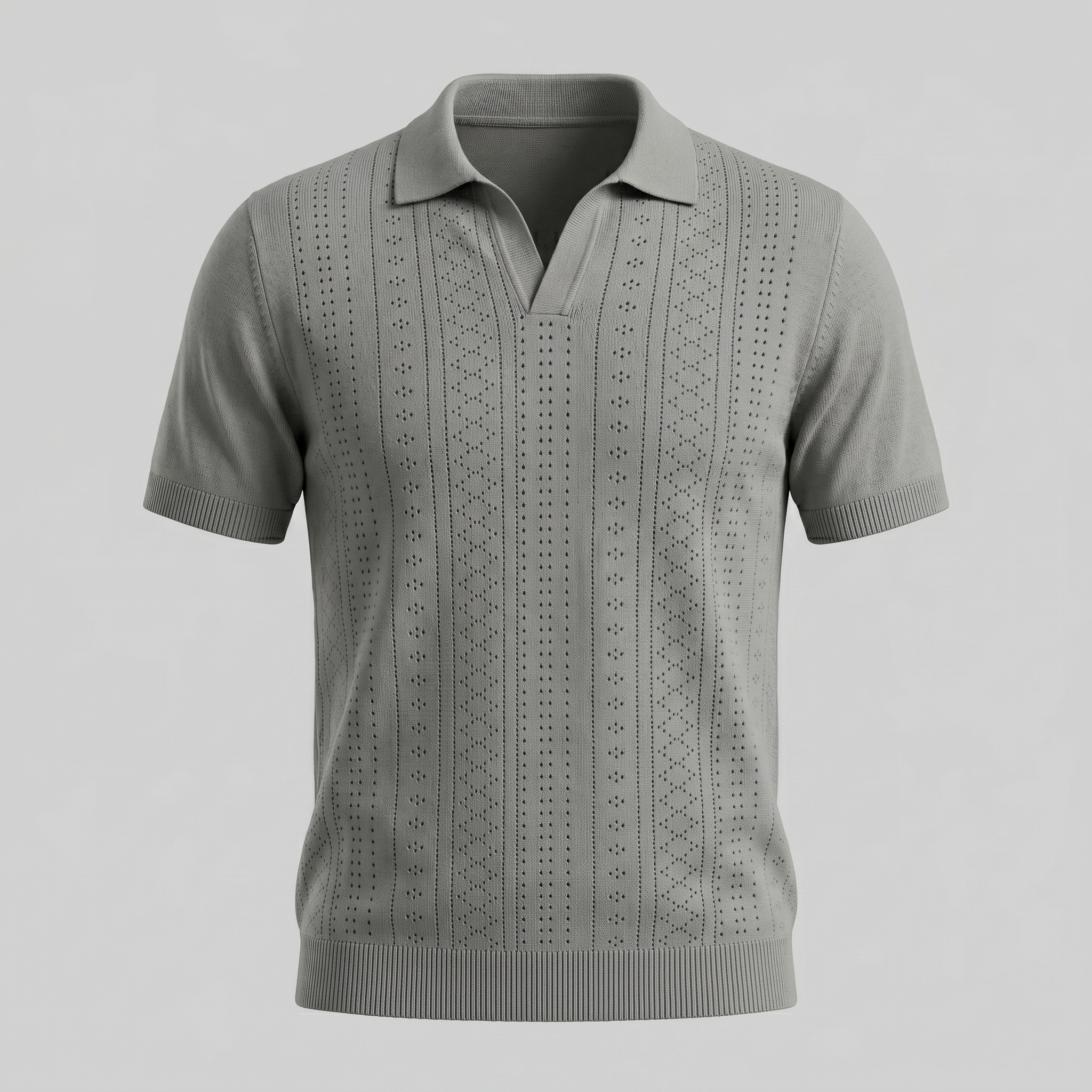 Men's Textured Knit Polo Shirt