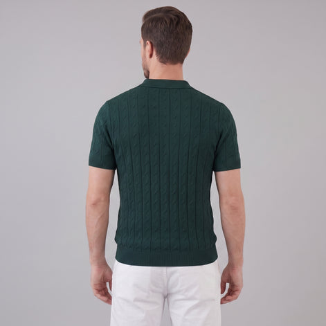 Men's Textured Knit Polo Shirt