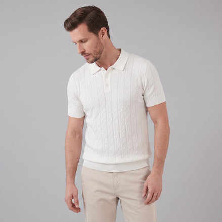 Men's Textured Knit Polo Shirt