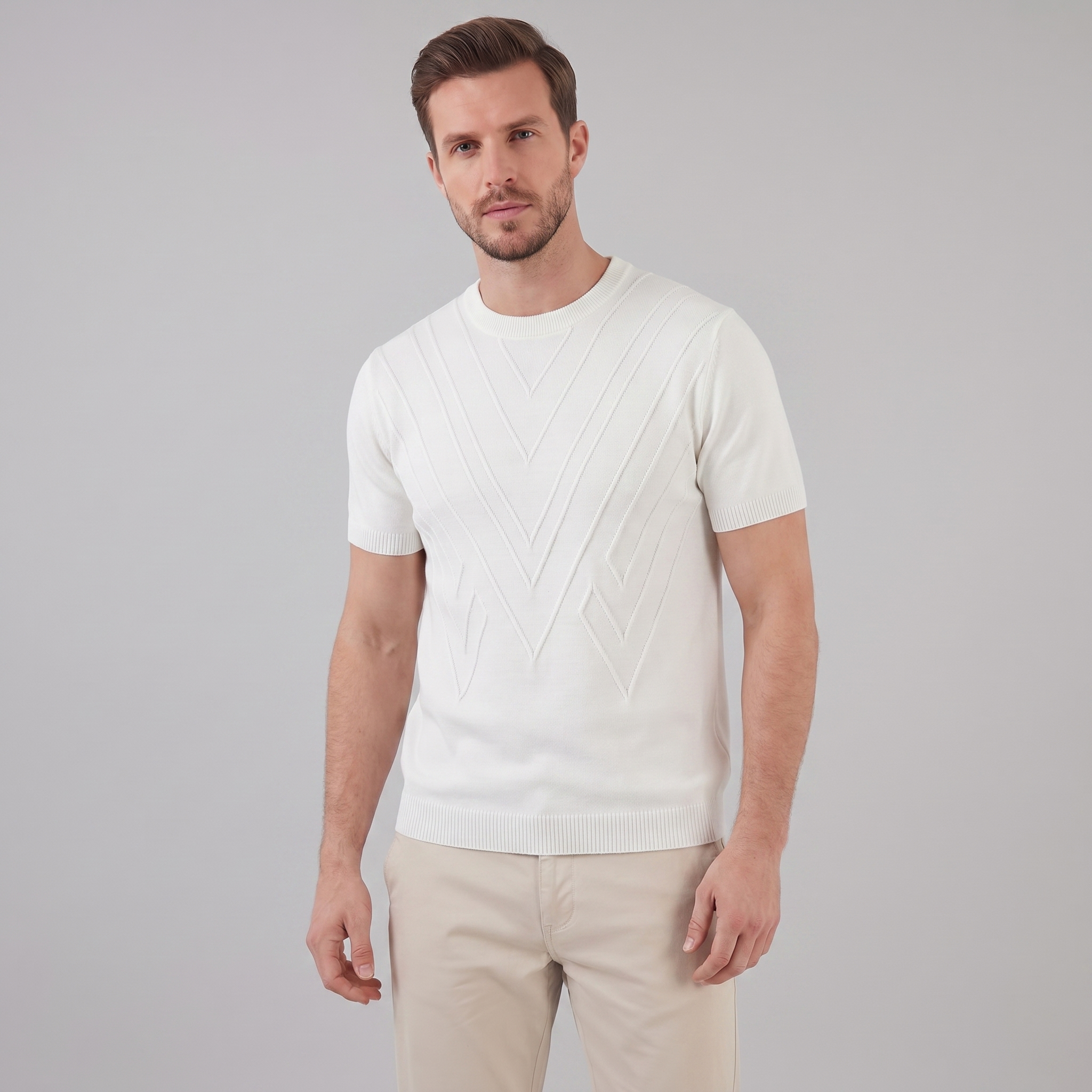 Men's Textured Knit T-Shirt for Comfort and Style