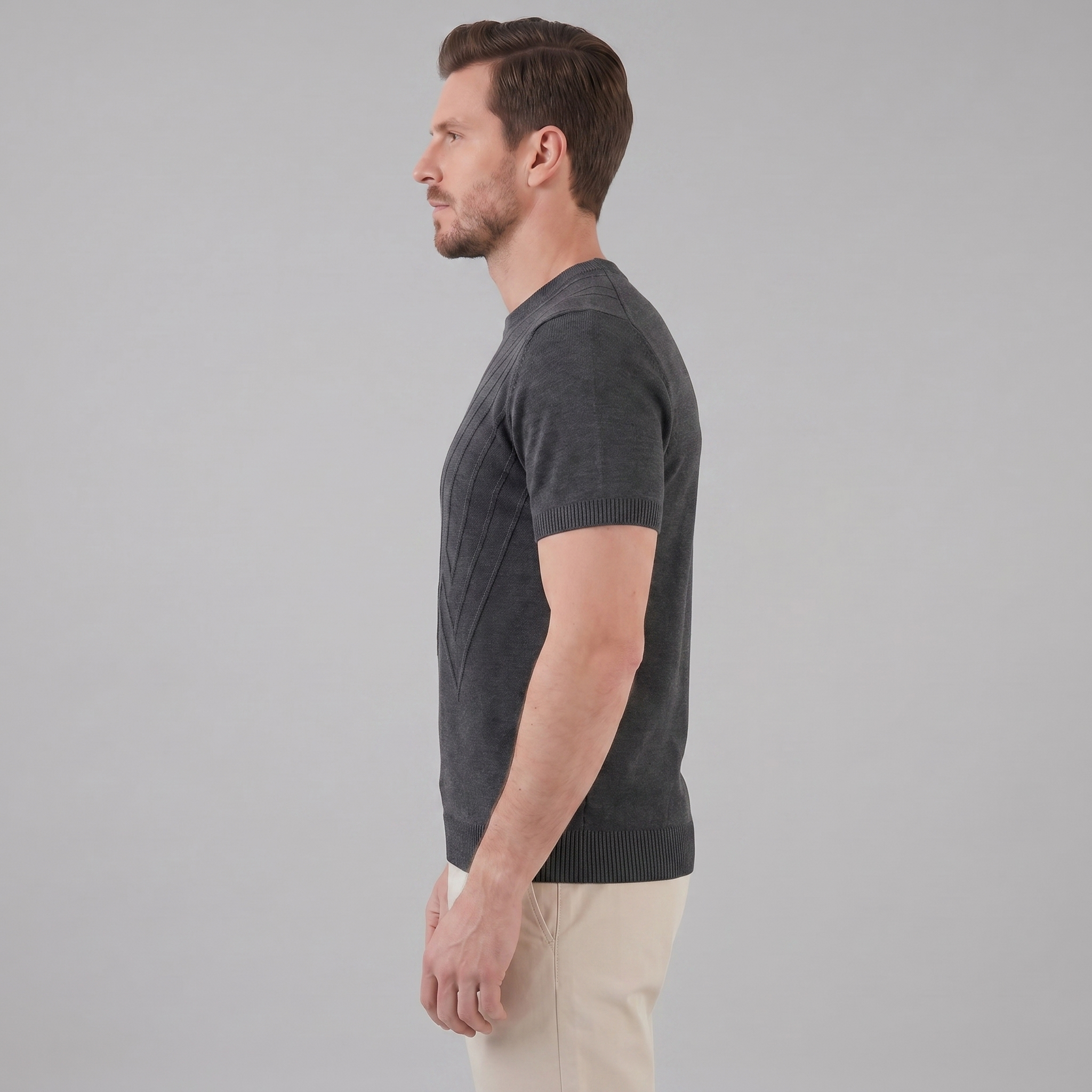 Men's Textured Knit T-Shirt for Comfort and Style