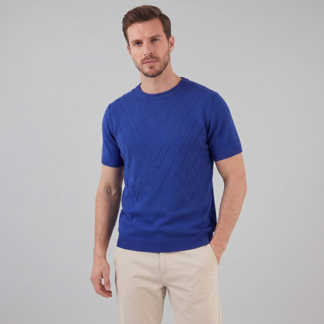 Men's Textured Knit T-Shirt for Comfort and Style