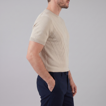 Men's Textured Knit T-Shirt for Comfort and Style