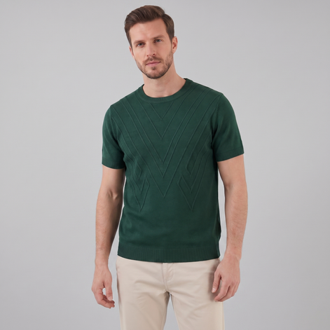 Men's Textured Knit T-Shirt for Comfort and Style