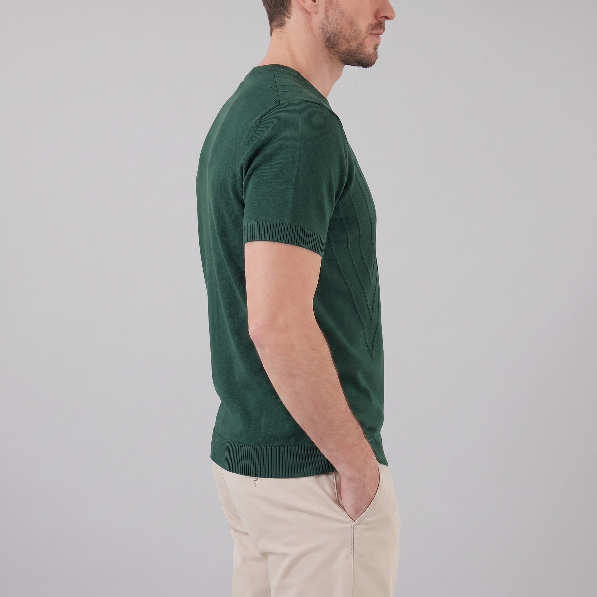 Men's Textured Knit T-Shirt for Comfort and Style