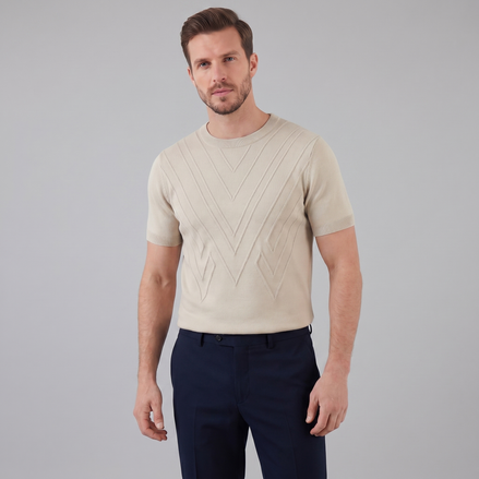 Men's Textured Knit T-Shirt for Comfort and Style