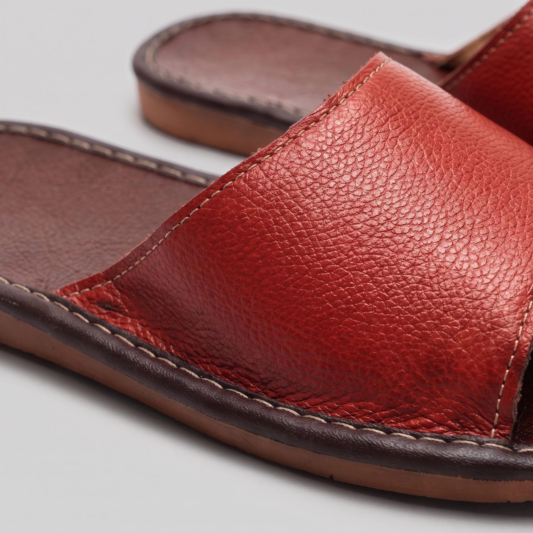 Men's Textured Leather Open-Toe Slide Sandal