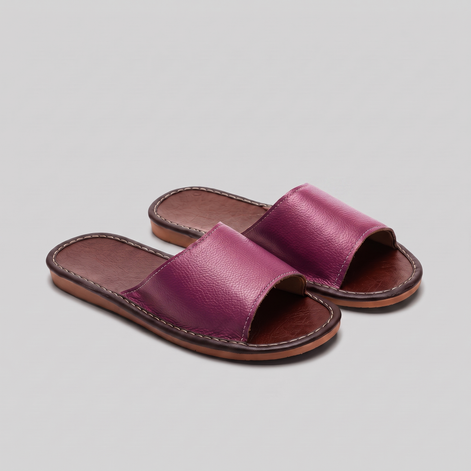 Men's Textured Leather Open-Toe Slide Sandal