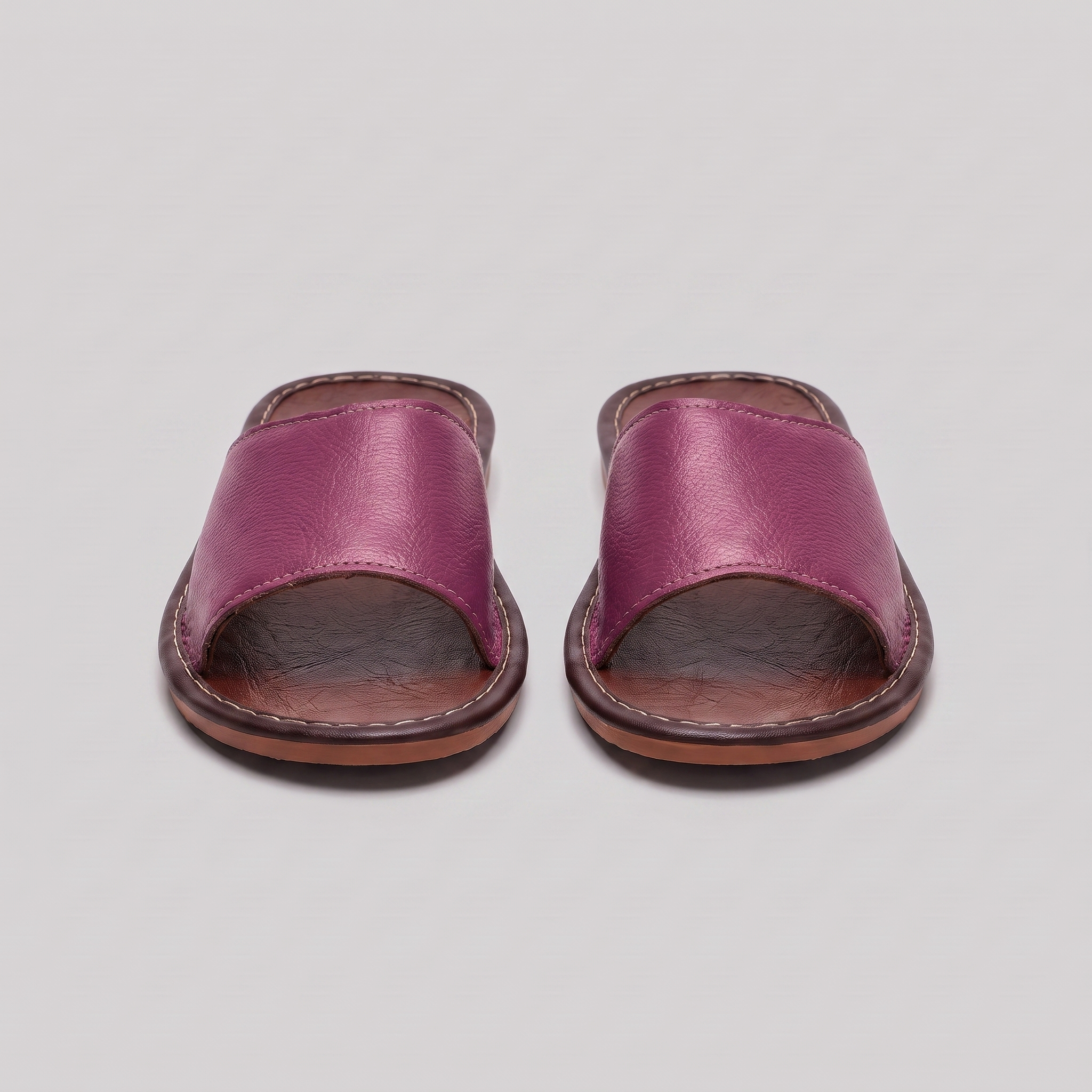 Men's Textured Leather Open-Toe Slide Sandal