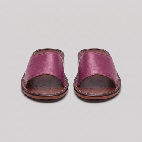 Men's Textured Leather Open-Toe Slide Sandal