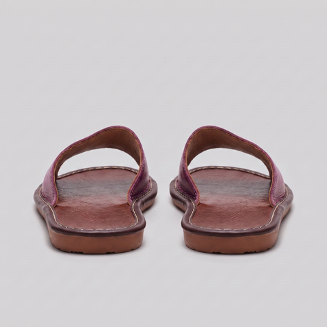 Men's Textured Leather Open-Toe Slide Sandal