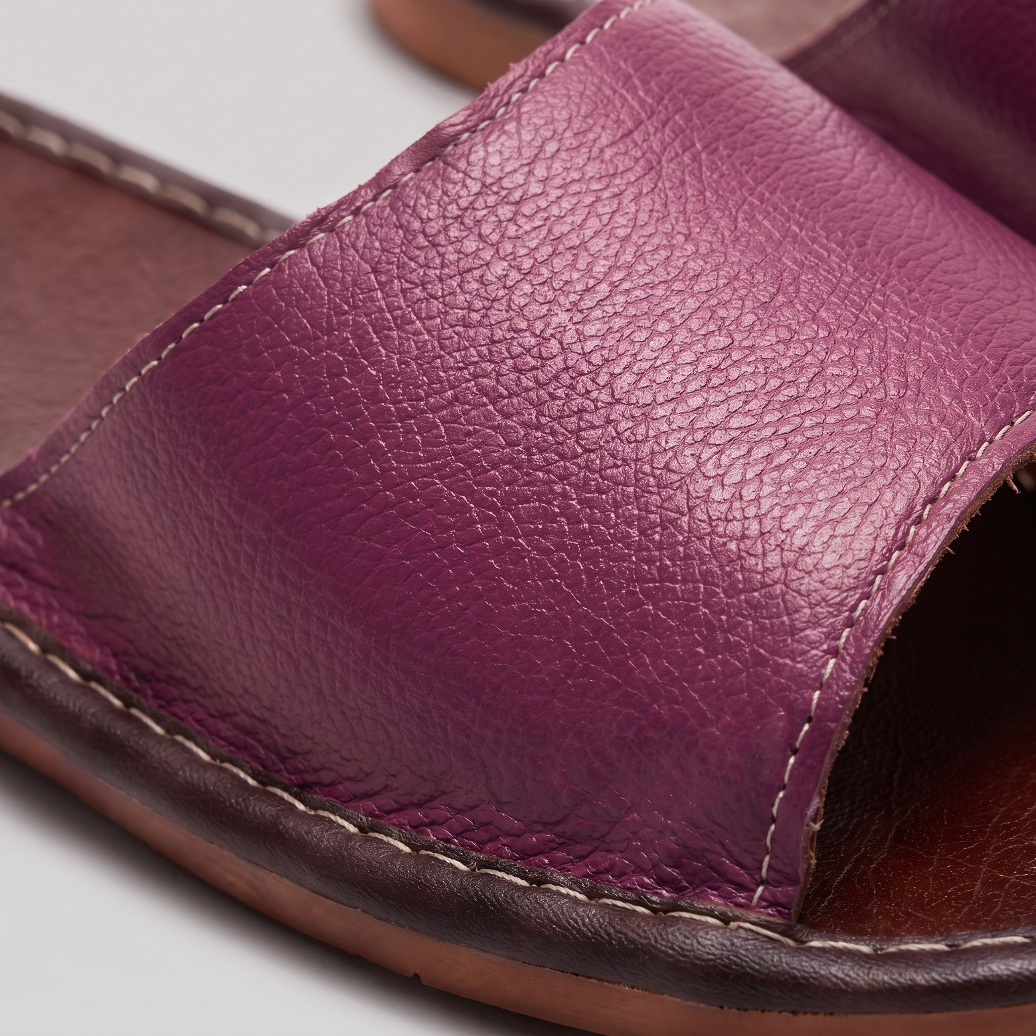 Men's Textured Leather Open-Toe Slide Sandal