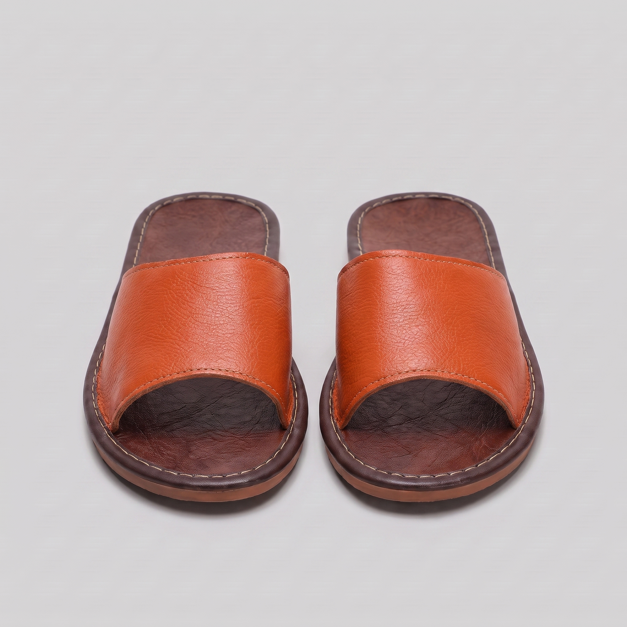 Men's Textured Leather Open-Toe Slide Sandal