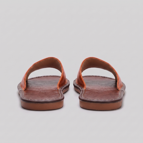 Men's Textured Leather Open-Toe Slide Sandal