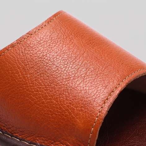 Men's Textured Leather Open-Toe Slide Sandal