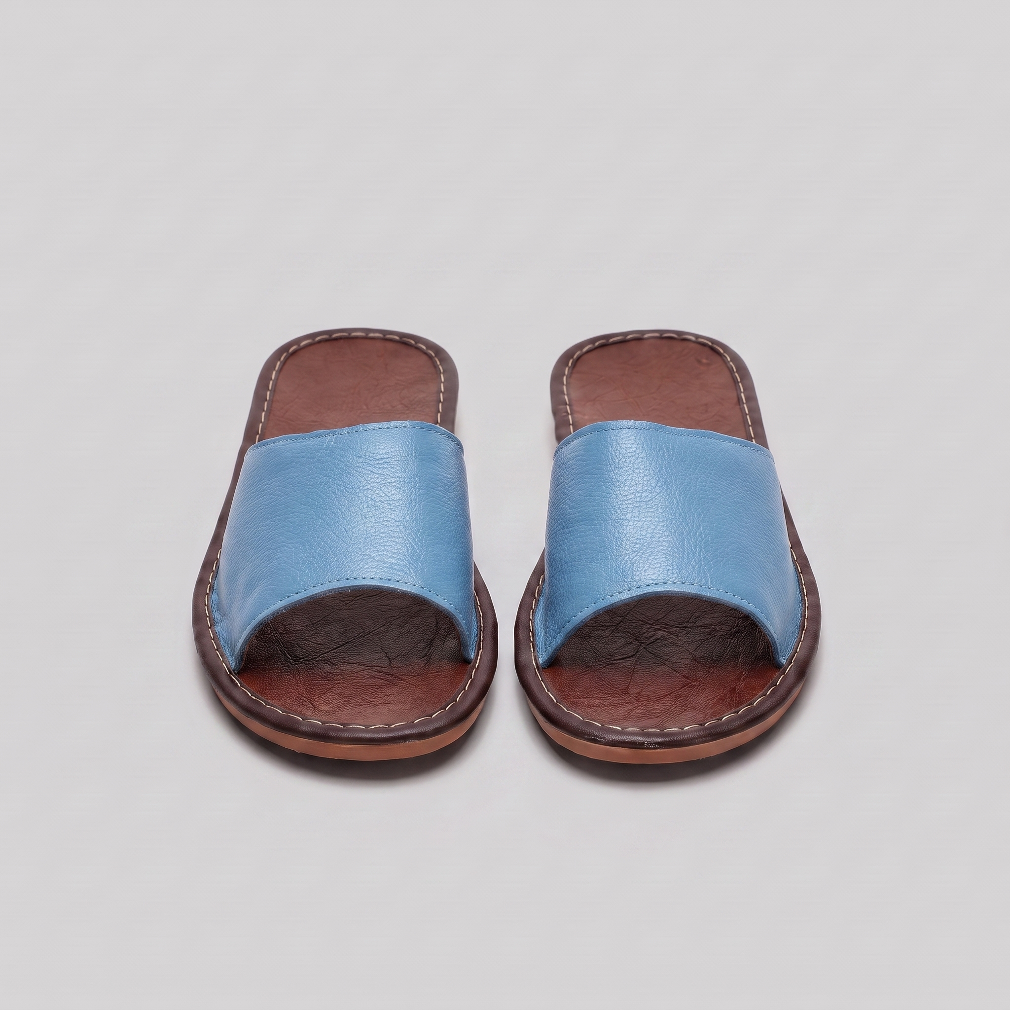 Men's Textured Leather Open-Toe Slide Sandal