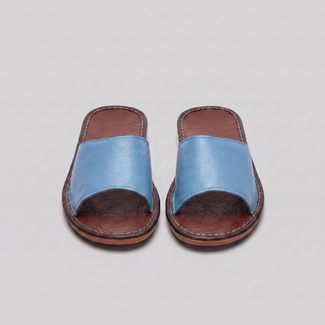 Men's Textured Leather Open-Toe Slide Sandal