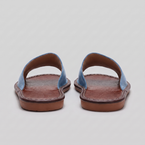 Men's Textured Leather Open-Toe Slide Sandal