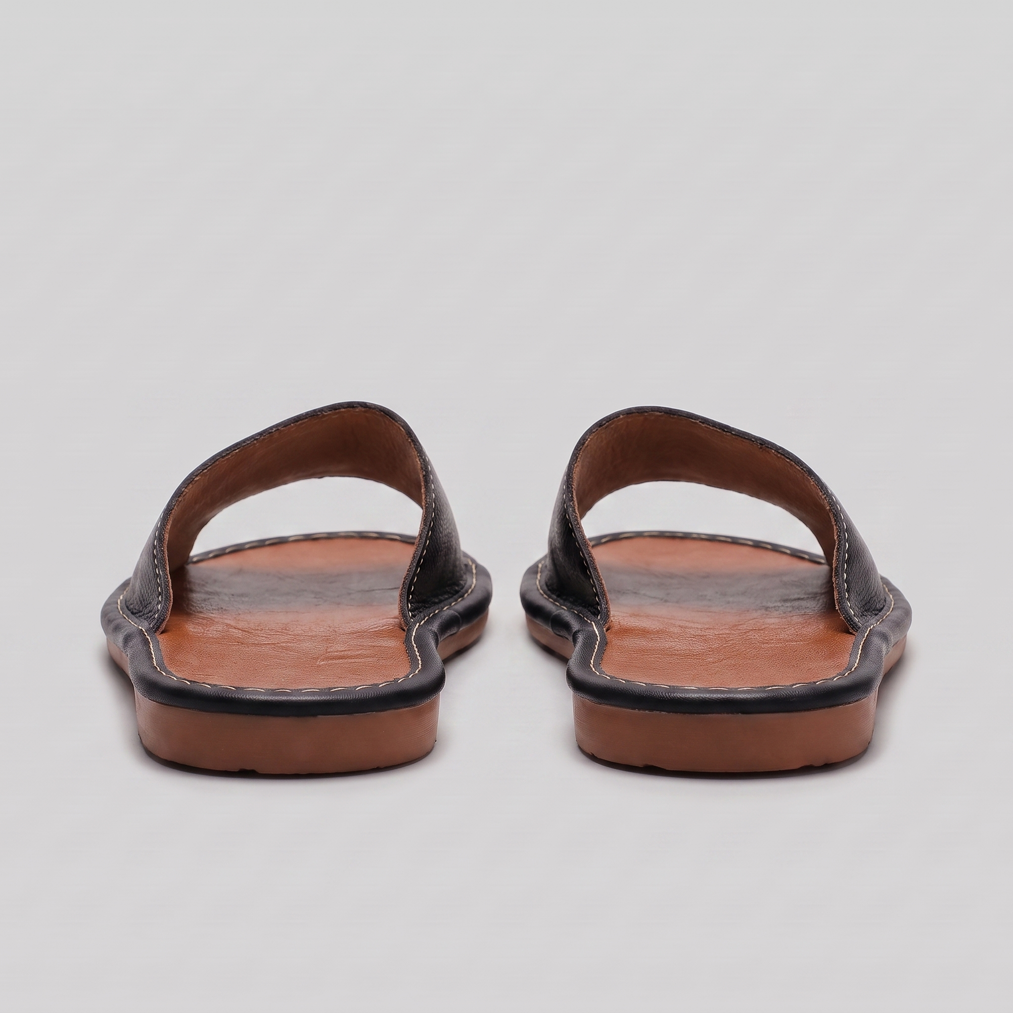 Men's Textured Leather Open-Toe Slide Sandal