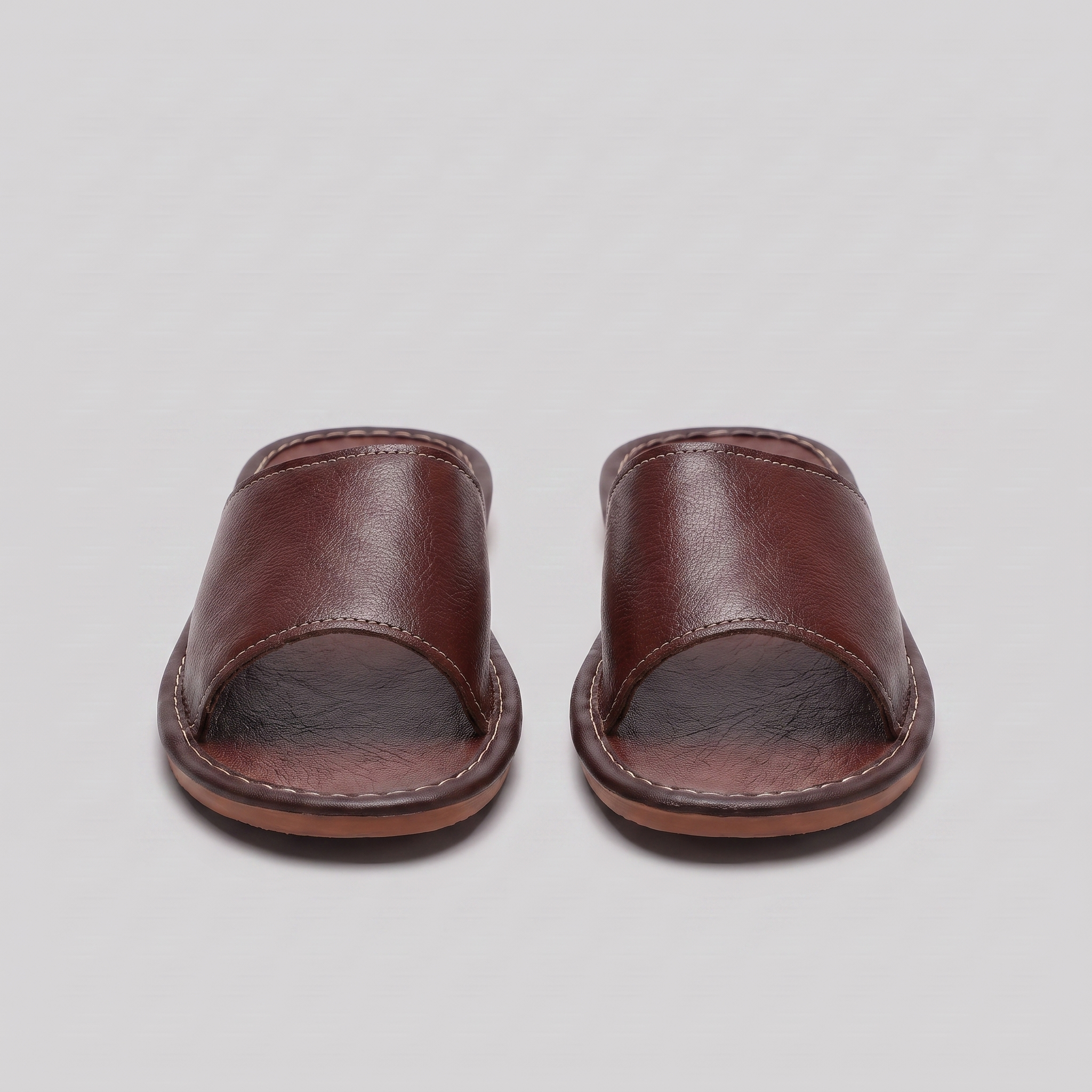 Men's Textured Leather Open-Toe Slide Sandal