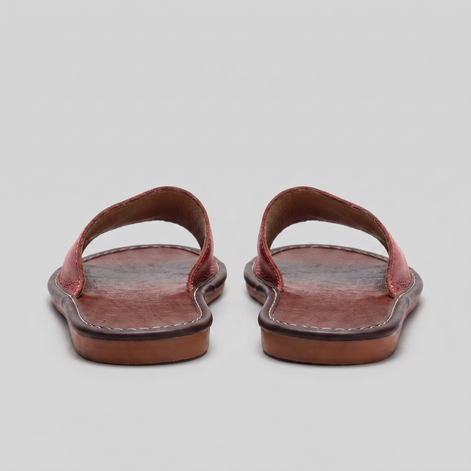 Men's Textured Leather Open-Toe Slide Sandal