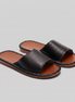 Men's Textured Leather Open-Toe Slide Sandal