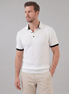 Men's Textured Polo Shirt with Contrast Collar