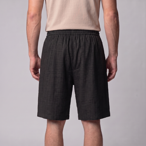 Men's Textured Polyester Drawstring Shorts