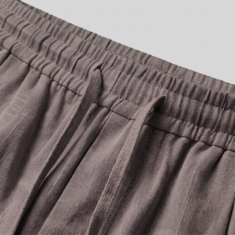 Men's Textured Polyester Drawstring Shorts