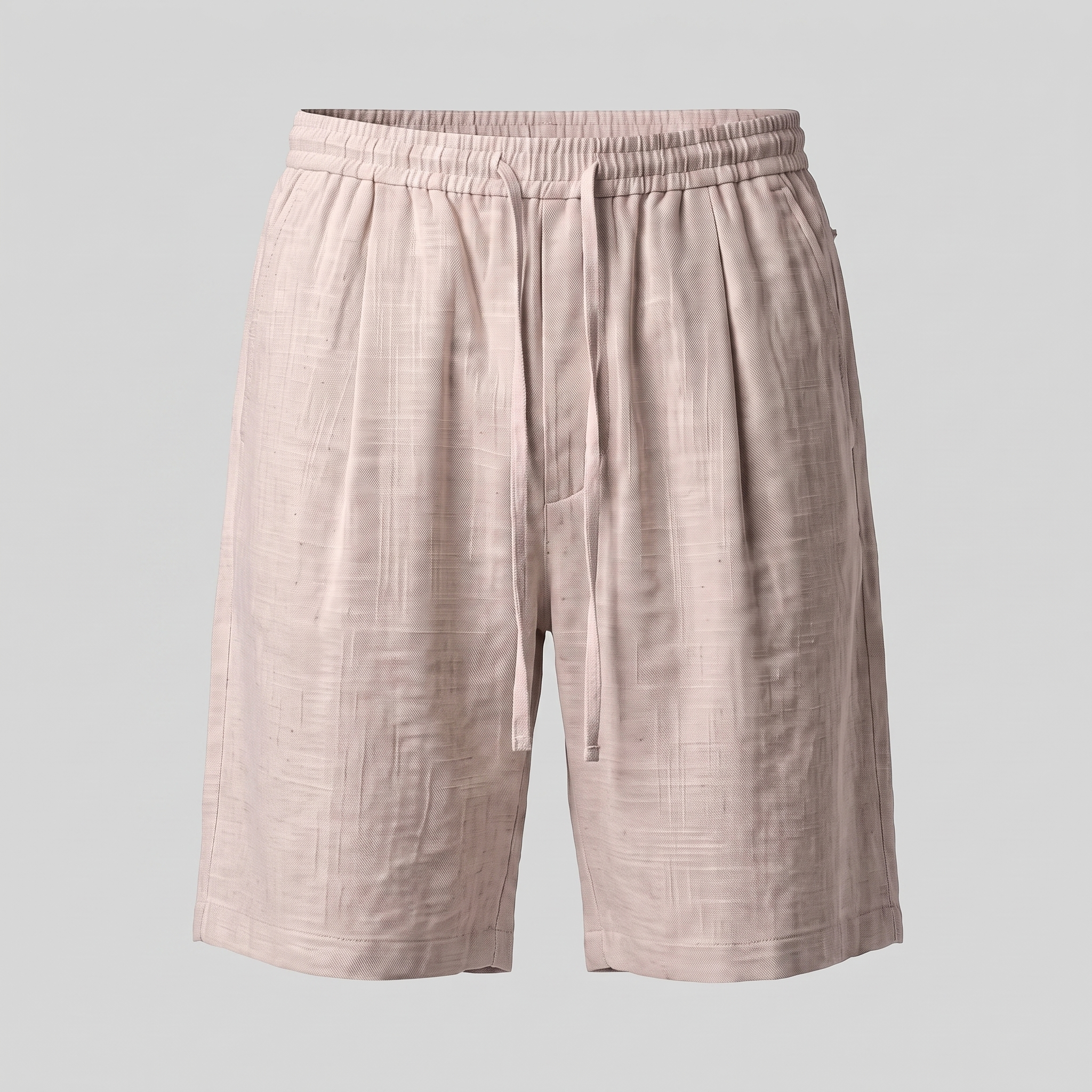 Men's Textured Polyester Drawstring Shorts