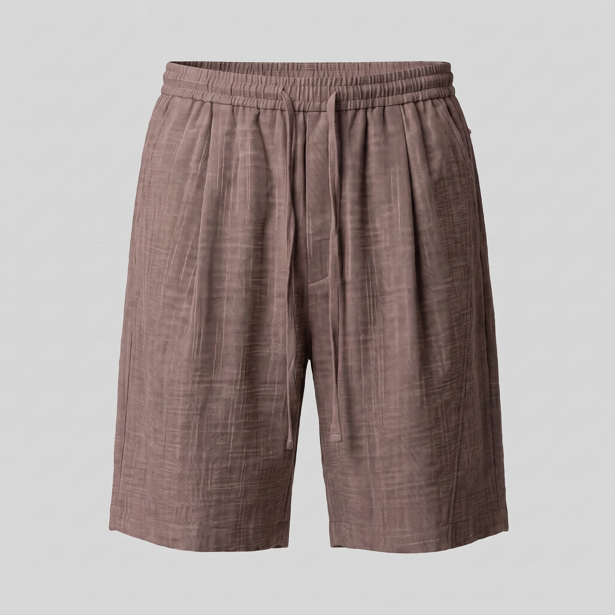 Men's Textured Polyester Drawstring Shorts