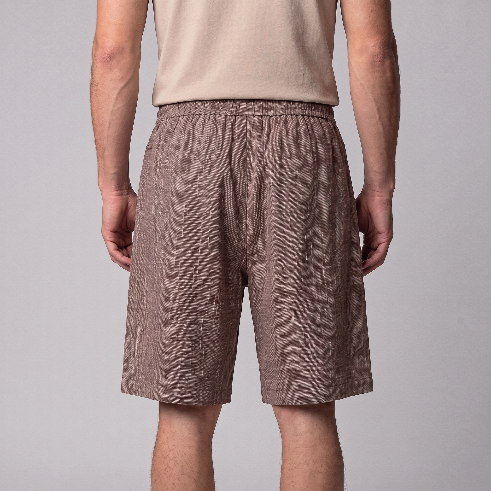 Men's Textured Polyester Drawstring Shorts