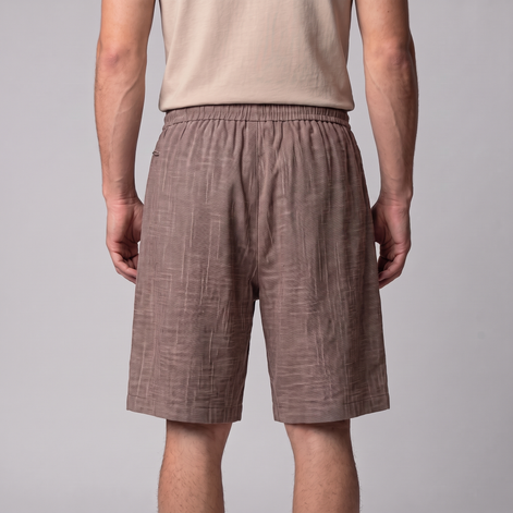 Men's Textured Polyester Drawstring Shorts