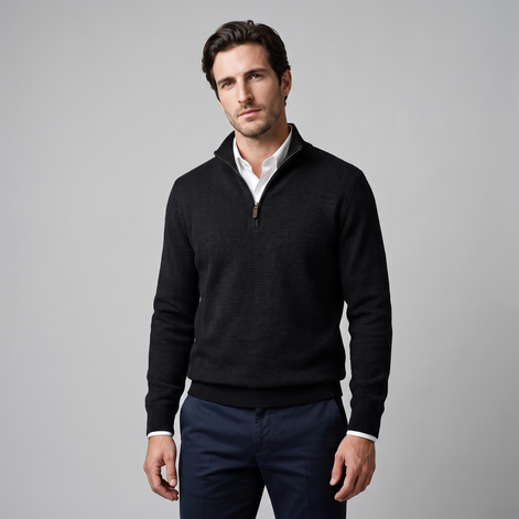 Men's Textured Quarter-Zip Sweater
