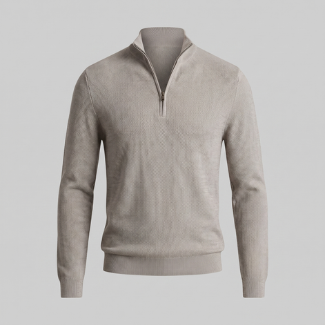 Men's Textured Quarter-Zip Sweater
