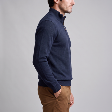 Men's Textured Quarter-Zip Sweater