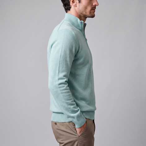 Men's Textured Quarter-Zip Sweater