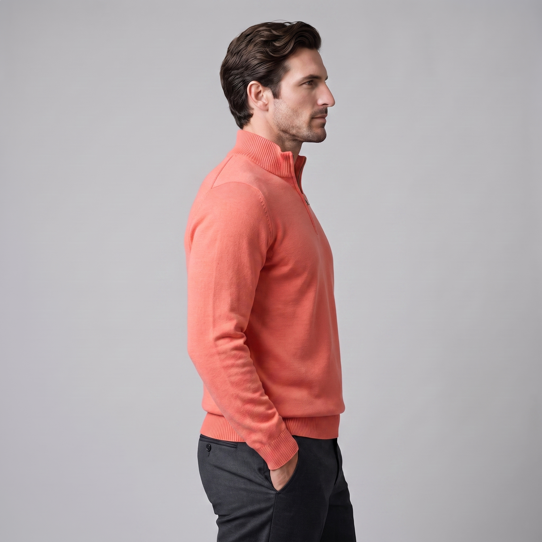 Men's Textured Quarter-Zip Sweater