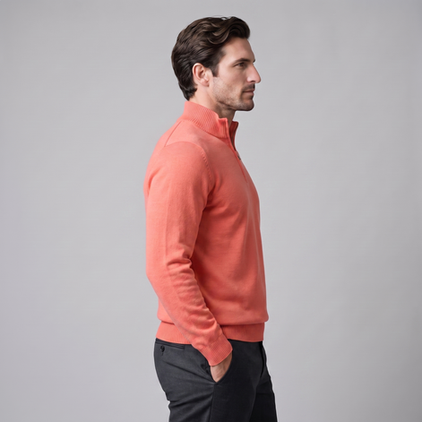 Men's Textured Quarter-Zip Sweater