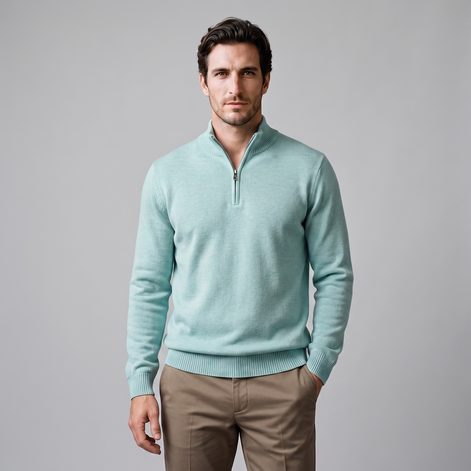 Men's Textured Quarter-Zip Sweater