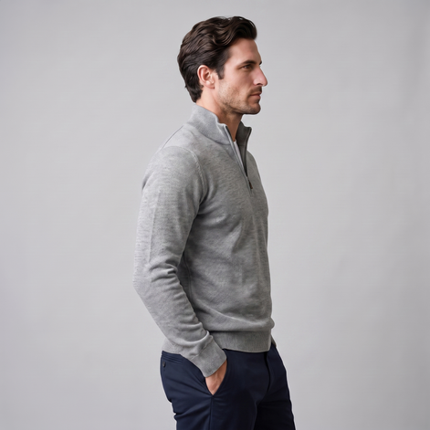 Men's Textured Quarter-Zip Sweater