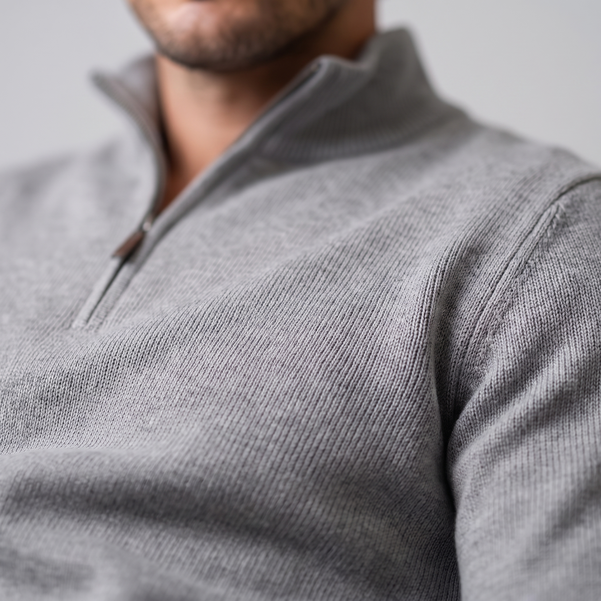 Men's Textured Quarter-Zip Sweater