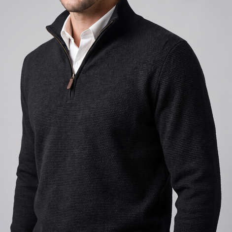 Men's Textured Quarter-Zip Sweater