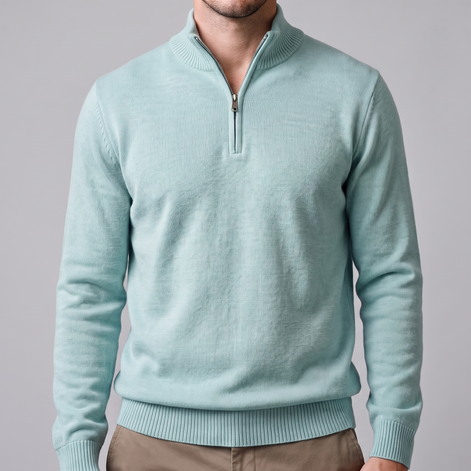 Men's Textured Quarter-Zip Sweater