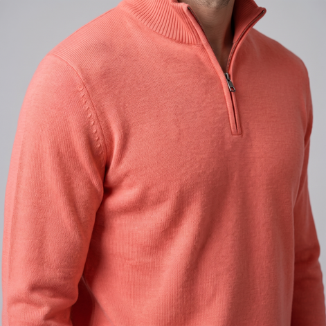 Men's Textured Quarter-Zip Sweater